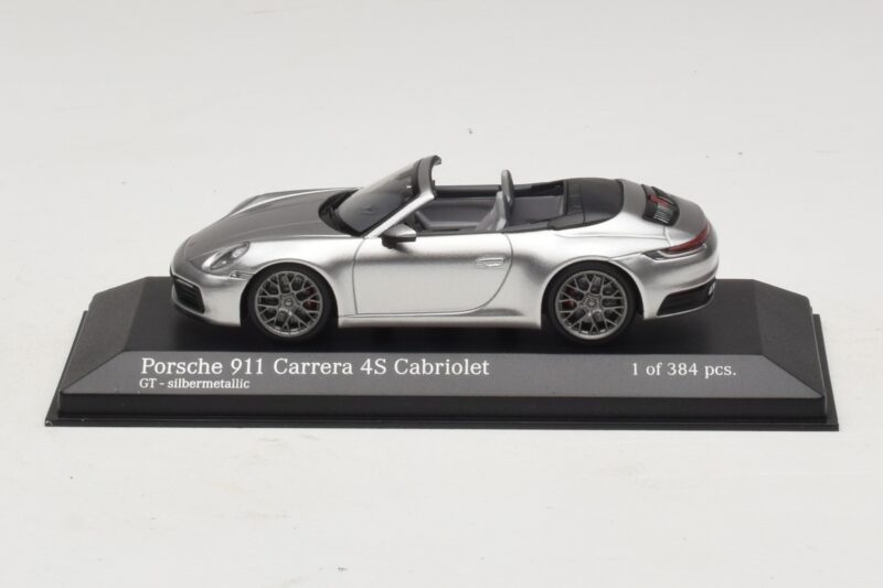 Porsche 911 992 Carrera 4S Cabriolet Argento Minichamps 1:43 410069330 Pressofusione