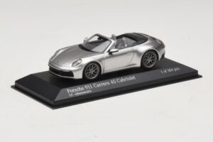 Porsche 911 992 Carrera 4S Cabriolet Argento Minichamps 1:43 410069330 Pressofusione — immagine 2 di 5