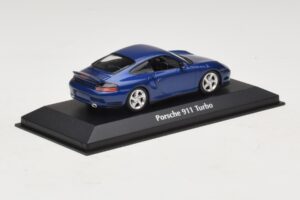 Porsche 911 996 Turbo Blue Metallic Maxichamps 1:43 940069301 Pressofusione — immagine 2 di 5