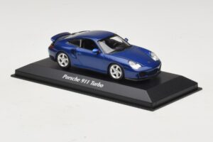 Porsche 911 996 Turbo Blue Metallic Maxichamps 1:43 940069301 Pressofusione — immagine 3 di 5