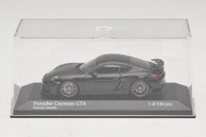 Porsche Cayman GT4 981 Black Metallic Minichamps 1:43 410066121 Pressofusione — immagine 4 di 5