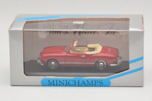 Volkswagen Karmann Ghia Cabriolet Rosso Scuro Minichamps 1:43 5032 Pressofusione — immagine 5 di 5